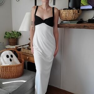 Vintage Black and White Maxi Dress
